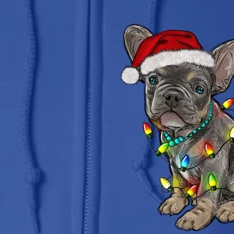 French Bulldog Frenchie Christmas Lights Cute Gift Full Zip Hoodie