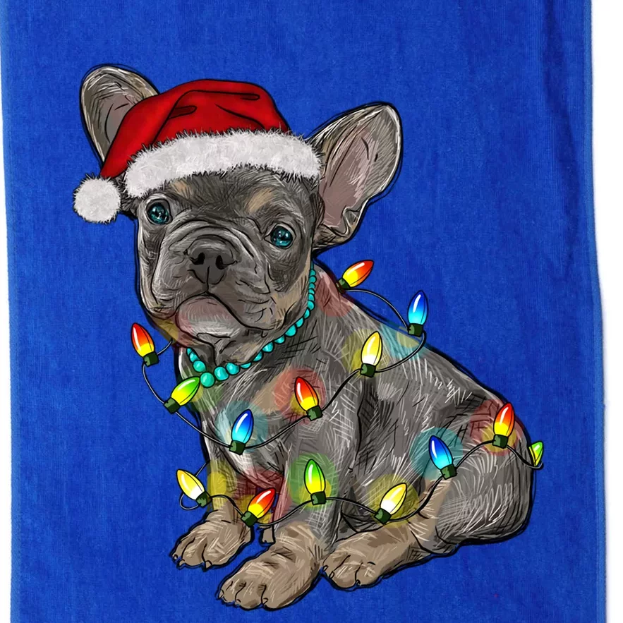 French Bulldog Frenchie Christmas Lights Cute Gift Platinum Collection Golf Towel