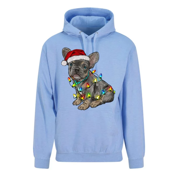 French Bulldog Frenchie Christmas Lights Cute Gift Unisex Surf Hoodie