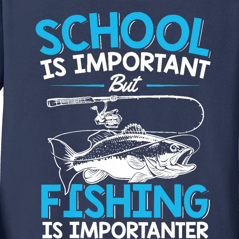 Fishing Boy Fish Lover Teen Boy Fishing Kids Long Sleeve Shirt