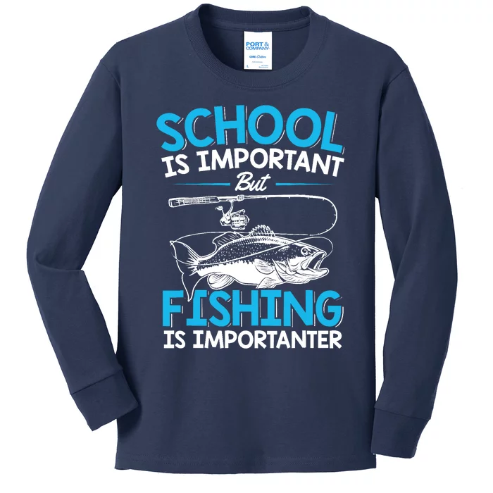 Fishing Boy Fish Lover Teen Boy Fishing Kids Long Sleeve Shirt