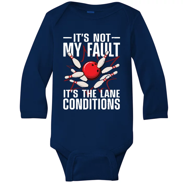 Funny Bowling For Men Women Bowler Team Bowling Lane Spare Baby Long Sleeve Bodysuit