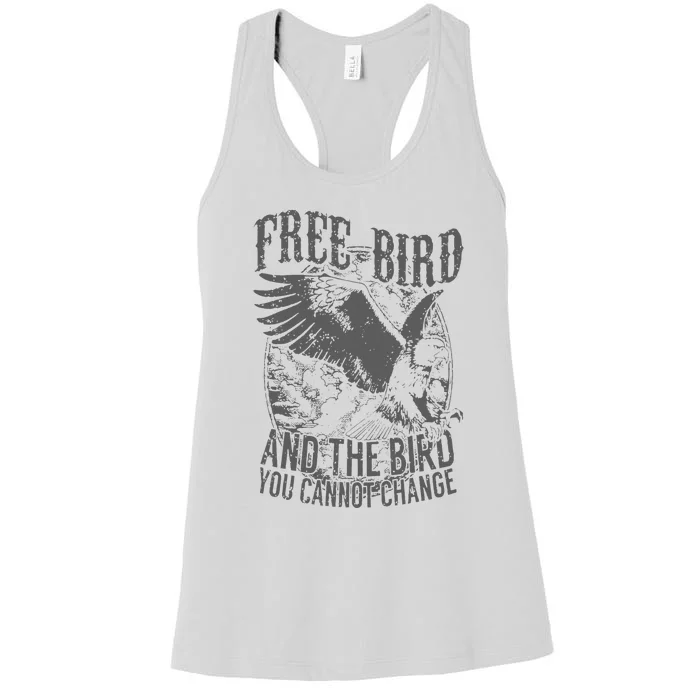 Free Bird Fiery Gift For Music Lovers Women's Racerback Tank