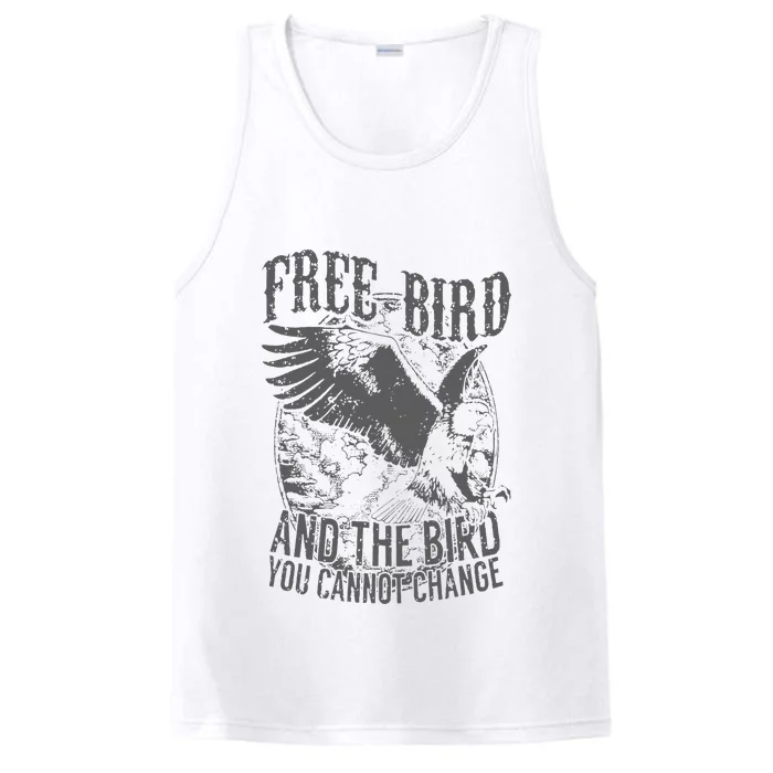 Free Bird Fiery Gift For Music Lovers Performance Tank