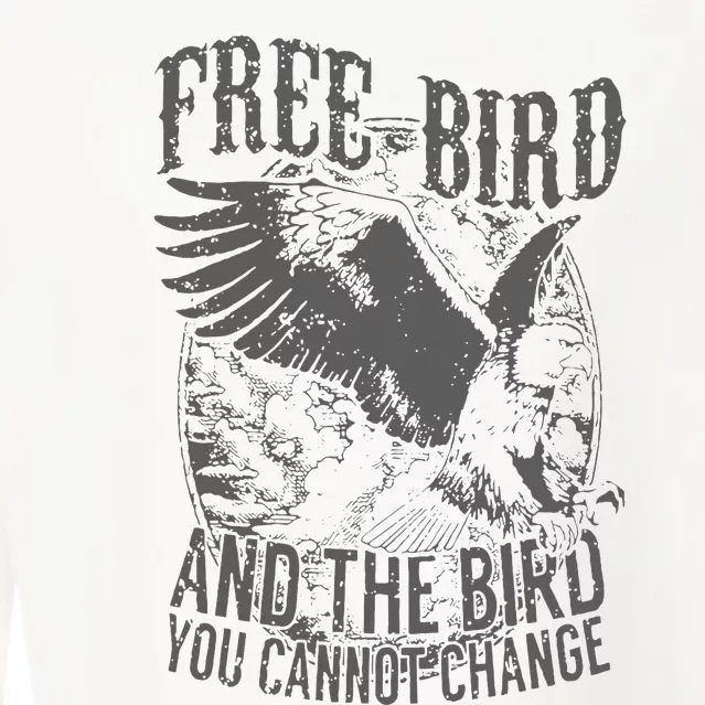 Free Bird Fiery Gift For Music Lovers Cropped Pullover Crew