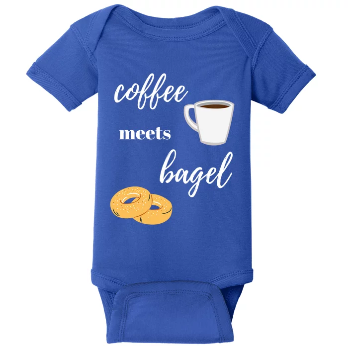 Funny Breakfast Food Lover Coffee Meets Bagels Foodie Gift Baby Bodysuit