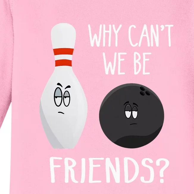 Funny Bowling Friends Quote Baby Long Sleeve Bodysuit