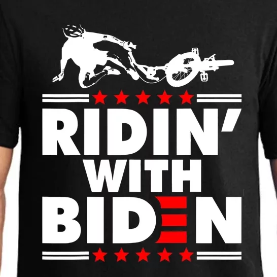 Funny Biden Falls Off Bike Ridin With Joe Biden Pajama Set