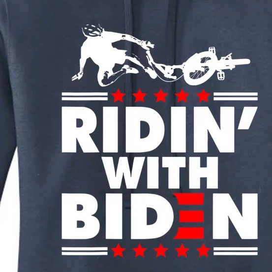 Funny Biden Falls Off Bike Ridin With Joe Biden Women's Pullover Hoodie