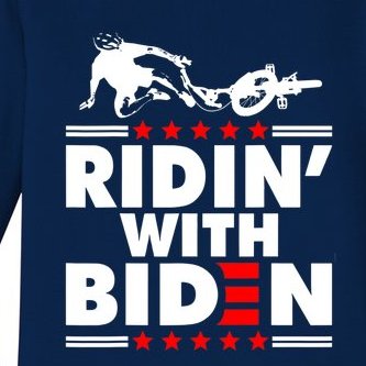 Funny Biden Falls Off Bike Ridin With Joe Biden Baby Long Sleeve Bodysuit