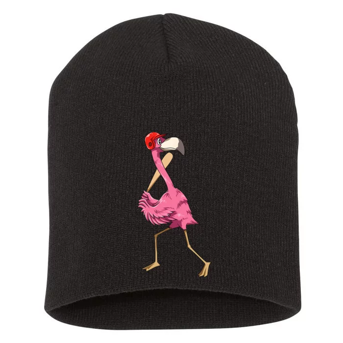 Flamingo Baseball Flamingo Playing Baseball Flamingo Short Acrylic Beanie