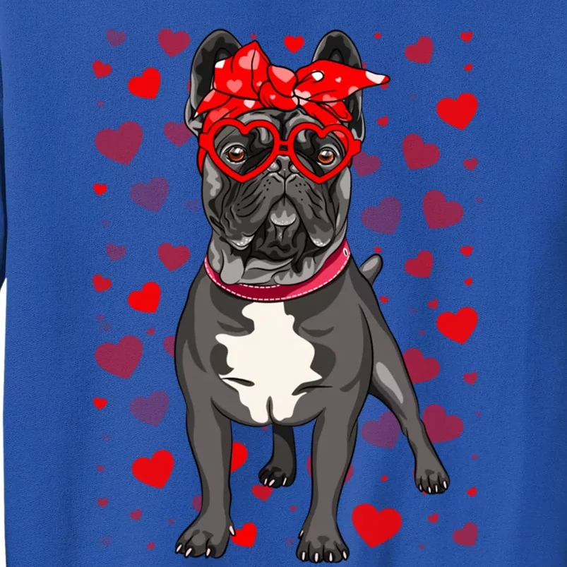 French Bulldog Frenchie Dog And Hearts Valentines Day Funny Gift Sweatshirt