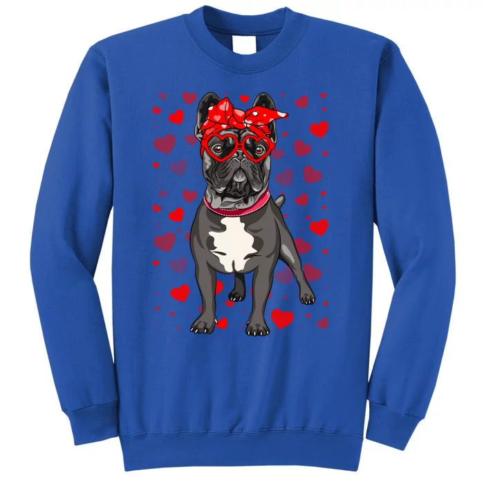 French Bulldog Frenchie Dog And Hearts Valentines Day Funny Gift Sweatshirt