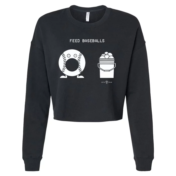 Feed Baseballs Cropped Pullover Crew