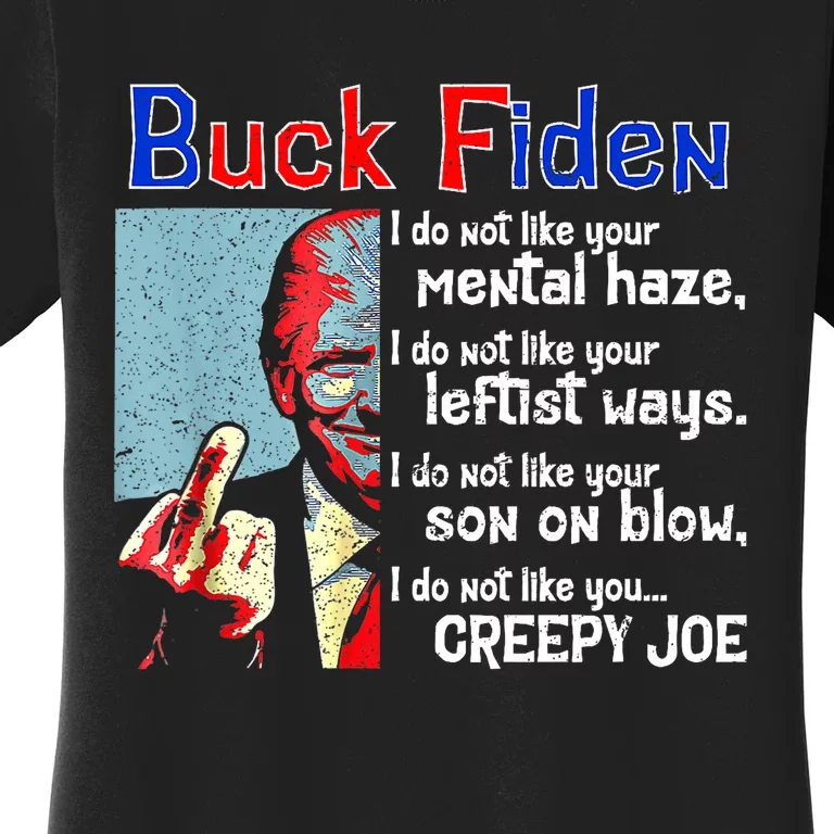 Funny Buck Fiden Trump 2024 Women's T-Shirt