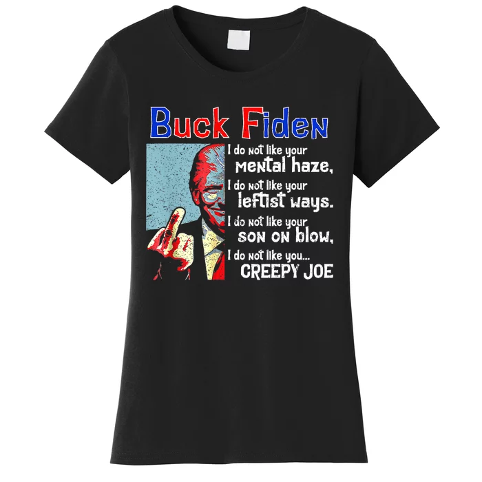 Funny Buck Fiden Trump 2024 Women's T-Shirt