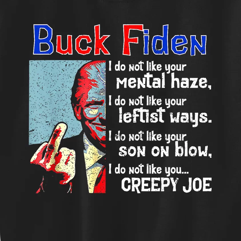 Funny Buck Fiden Trump 2024 Kids Sweatshirt