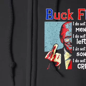 Funny Buck Fiden Trump 2024 Full Zip Hoodie