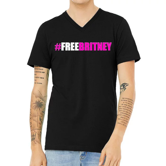 Free Britney Fan Gift Freebritney Support V-Neck T-Shirt