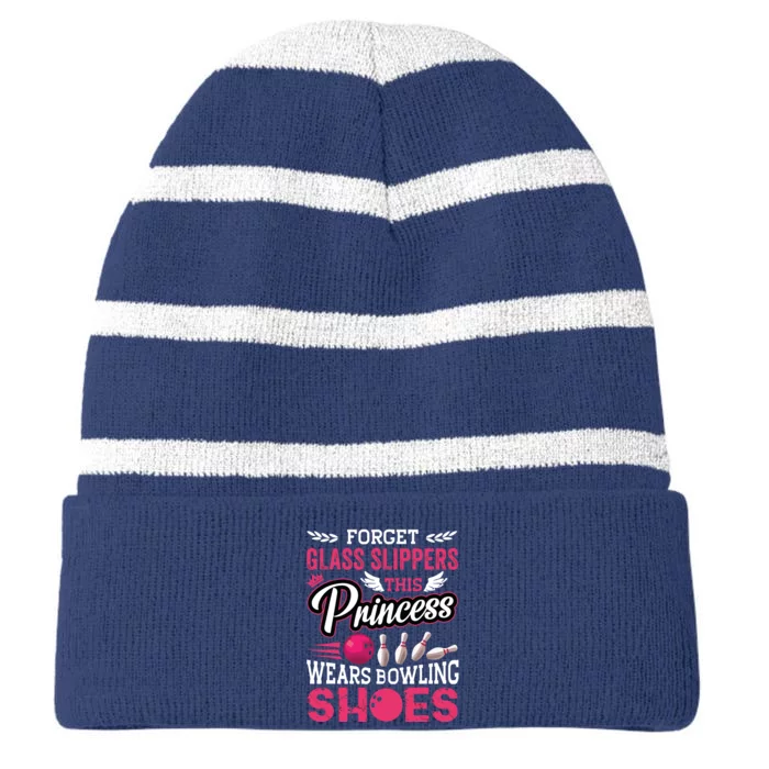 Funny Bowling For Women Mom Wife Striped Beanie with Solid Band