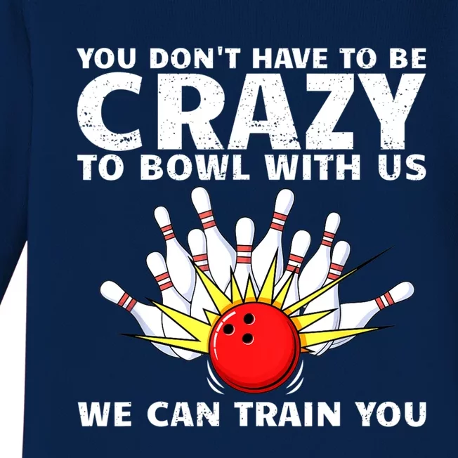 Funny Bowling For Women Bowler Team Bowling Target Spare Baby Long Sleeve Bodysuit