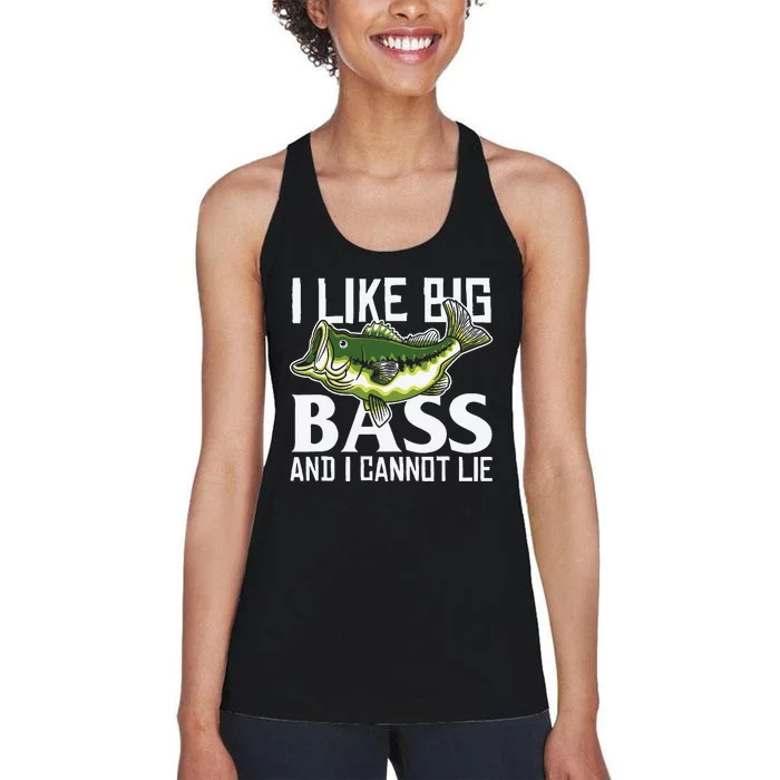 Funny Bass Fishing Quote Women's Racerback Tank