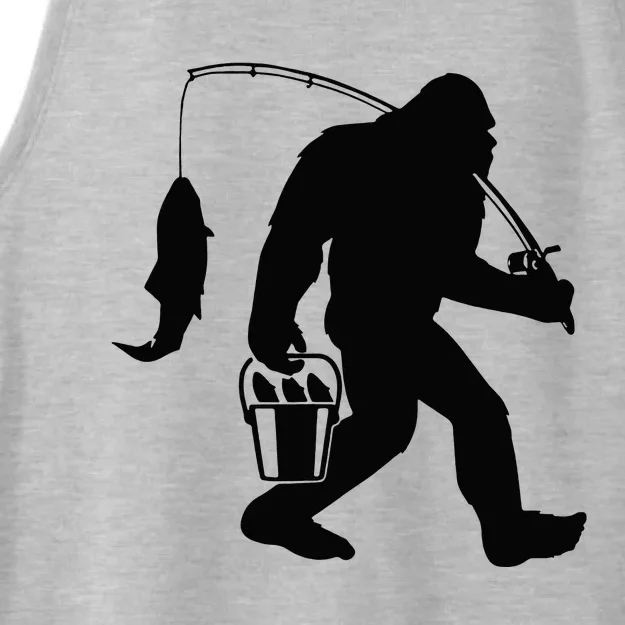 Funny Bigfoot Fishing Sasquatch  Gift Ladies Tri-Blend Wicking Tank