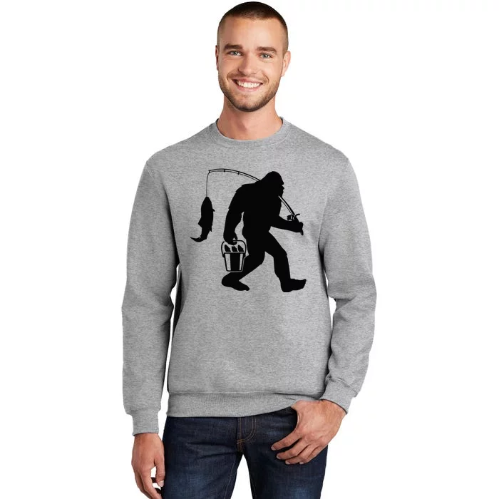 Funny Bigfoot Fishing Sasquatch  Gift Tall Sweatshirt