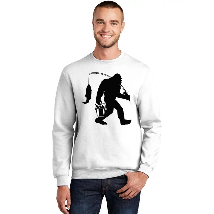 Funny Bigfoot Fishing Sasquatch  Gift Sweatshirt