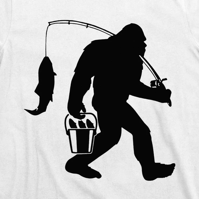 Funny Bigfoot Fishing Sasquatch Gift T-Shirt
