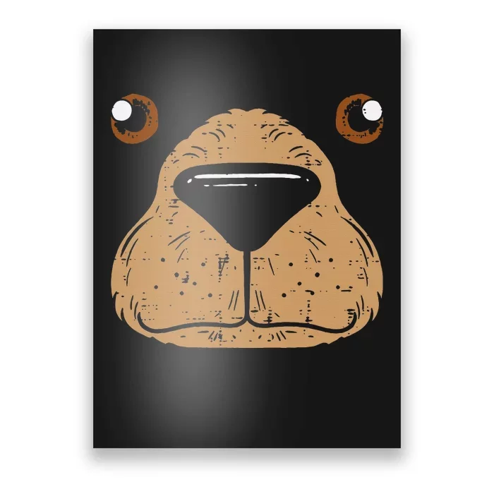 Funny Bear Face Halloween Costume Poster