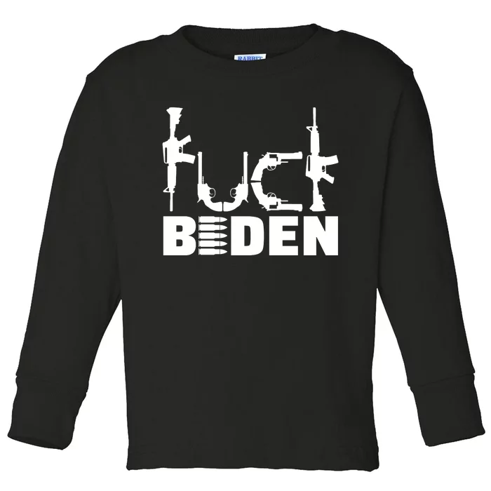 Fuck Biden Funny Anti Joe Biden Toddler Long Sleeve Shirt