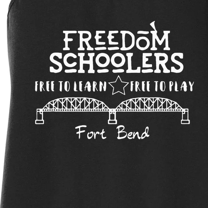 Fort Bend Freedom Schoolers T White Logo Dark Women's Racerback Tank