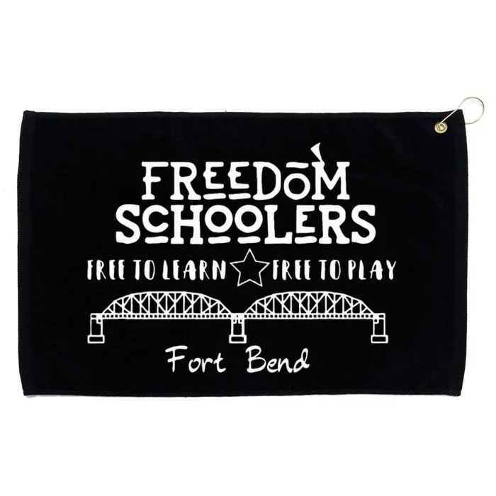 Fort Bend Freedom Schoolers T White Logo Dark Grommeted Golf Towel