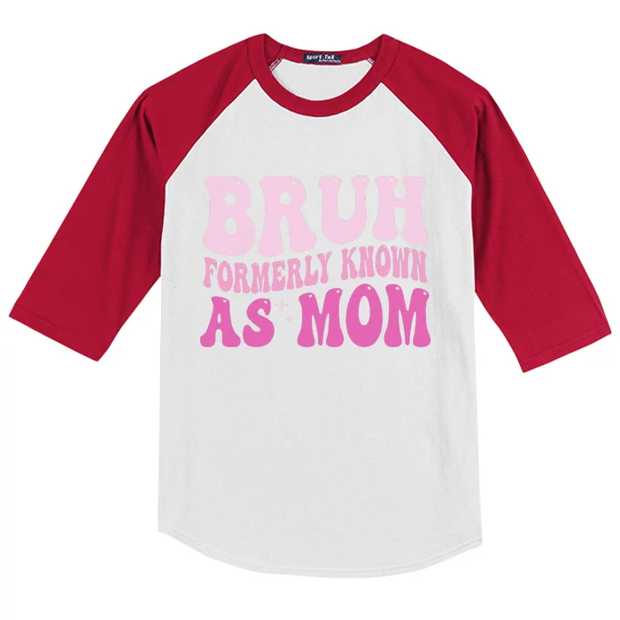 Funny Bruh Formerly Known As Mom Cute Kids Colorblock Raglan Jersey