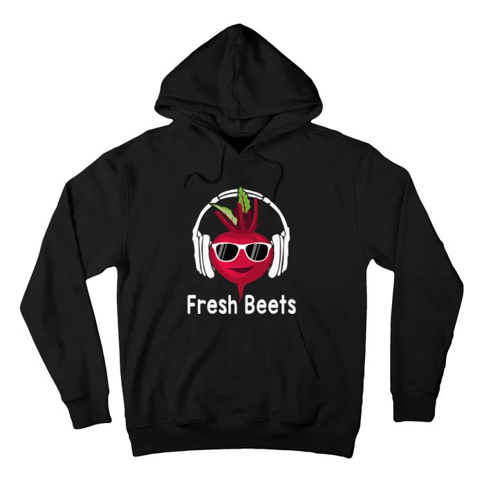 Fresh Beets Funny Cool Beetroot Headphone Music Beat Pun Tall Hoodie