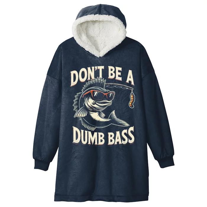 Funny Bass Fishing Stuff Funny Dad Bass Fish Papa Fishing Hooded Wearable Blanket