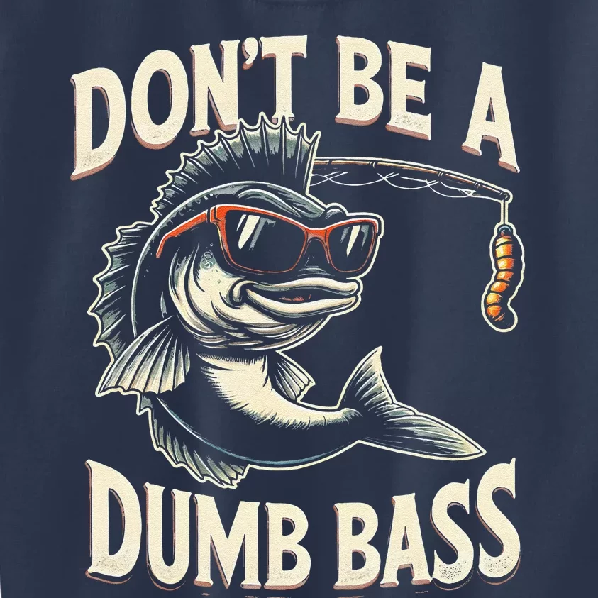 Funny Bass Fishing Stuff Funny Dad Bass Fish Papa Fishing Kids Sweatshirt