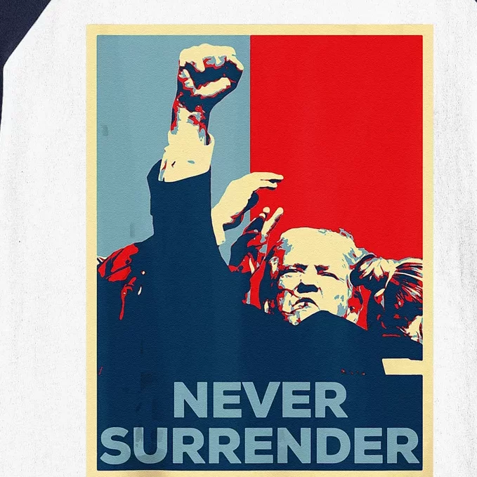 Fist Bump Fight Trump Poster Trump 2024 Never Surrender Baseball Sleeve Shirt