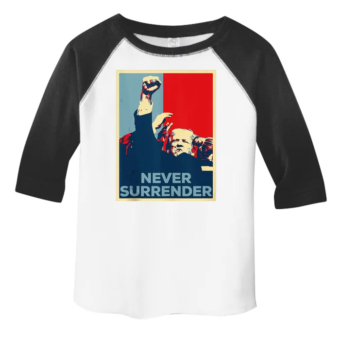 Fist Bump Fight Trump Poster Trump 2024 Never Surrender Toddler Fine Jersey T-Shirt