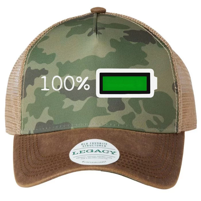 Full Battery Funny Halloween Costume Battery 100 Charged Legacy Tie Dye Trucker Hat