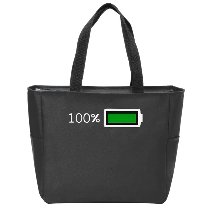 Full Battery Funny Halloween Costume Battery 100 Charged Zip Tote Bag