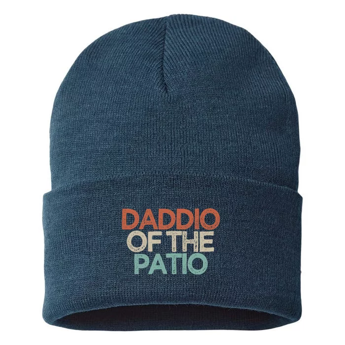 Funny Best Friend Gift Daddio Of The Patio Sustainable Knit Beanie