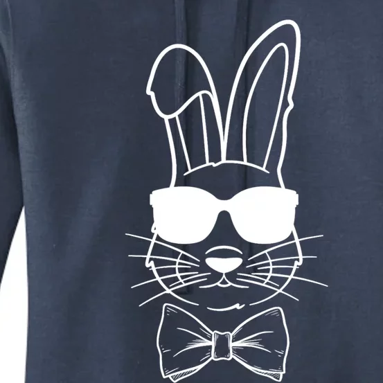 Funny Bunny Face With Sunglasses Easter Day Gift Women's Pullover Hoodie