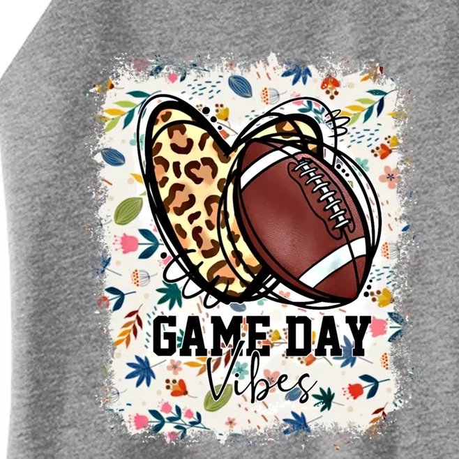 Floral Bleached Football Game Day Vibes Football Mom Gift Women’s Perfect Tri Rocker Tank