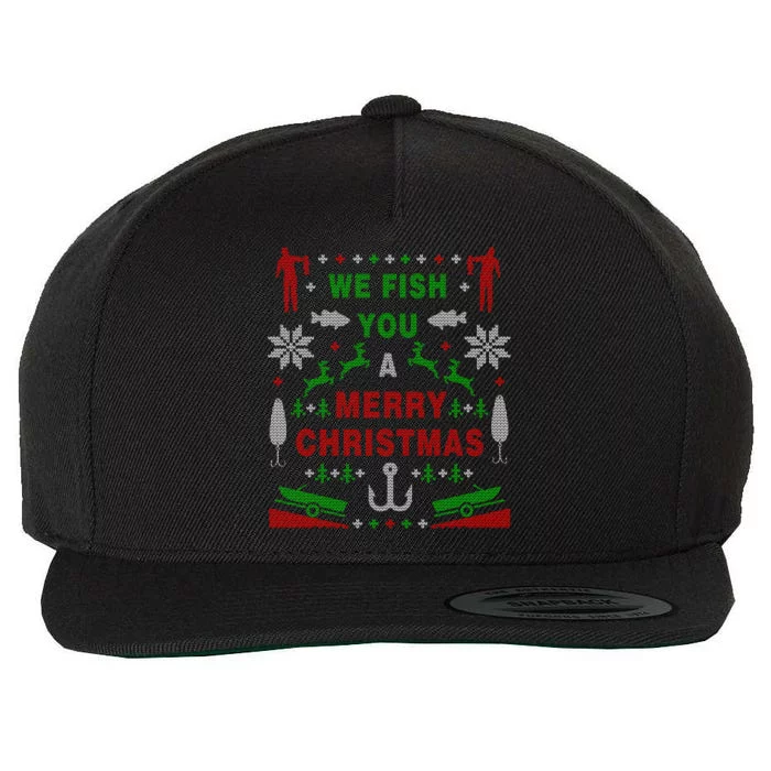 Funny Bass Fishing Ugly Christmas Sweater Party Funny Gift Wool Snapback Cap