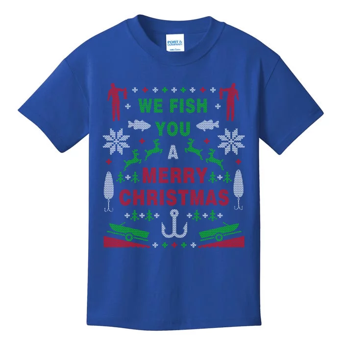 Funny Bass Fishing Ugly Christmas Sweater Party Funny Gift Kids T-Shirt