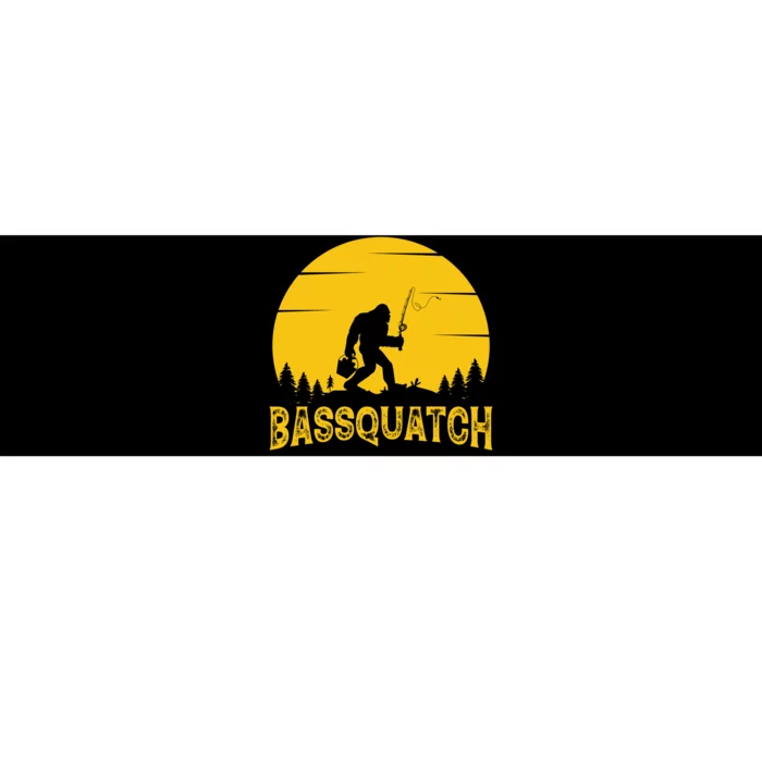 Funny Bassquatch Fishing Bumper Sticker