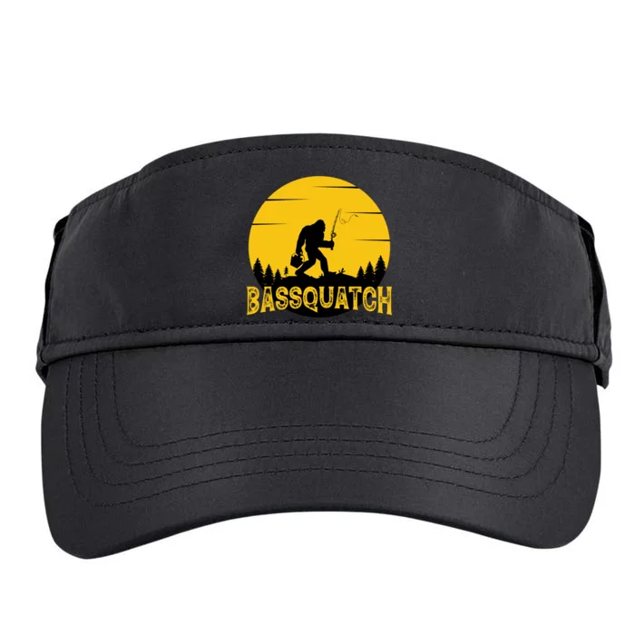 Funny Bassquatch Fishing Adult Drive Performance Visor