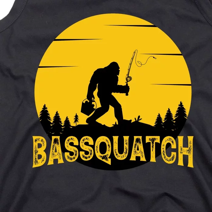 Funny Bassquatch Fishing Tank Top